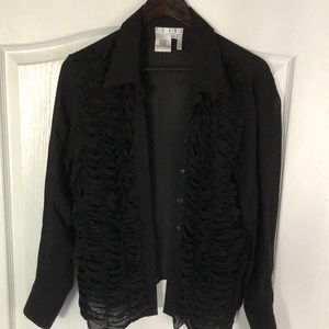 Women’s Sheet Tuxedo Blouse - 100% silk